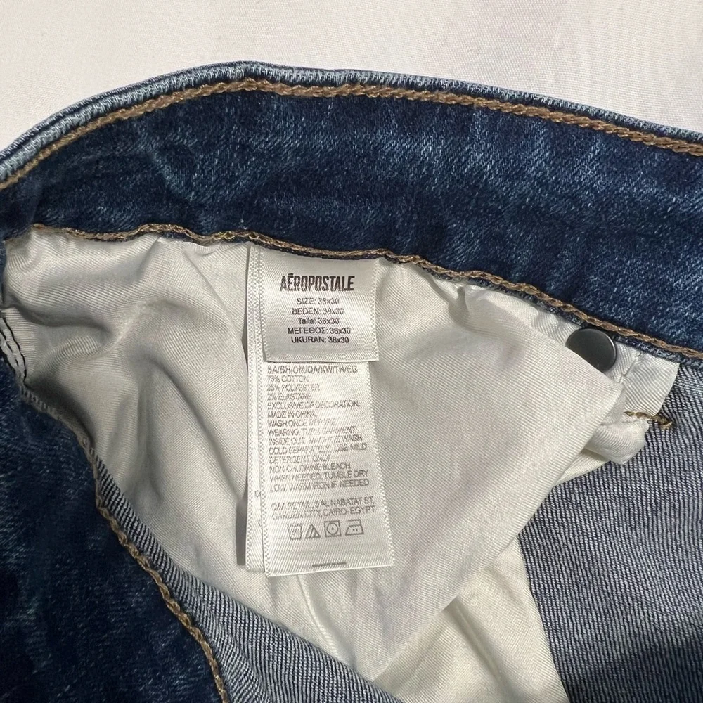 Aeropostale Distressed Dark Blue Denim Skinny Jeans sz 38 EUC